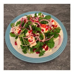 MOZZARELLA & POMEGRANATE SALAD WITH SWEET CHILI SAUCE