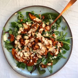 SPICED SQUASH & BLACK EYED PEA SALAD WITH LEMON MUSTARD DRESSING