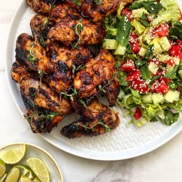 JERK(ISH) WINGS WITH WATERMELON & MINT SALAD
