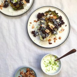 ROAST BABY GEMS WITH BLACK RICE & LIME COCONUT YOGURT