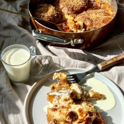HOT CROSS BUN & BUTTER PUDDING