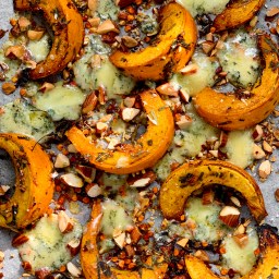 TARRAGON & BROWN SUGAR PUMPKIN WITH ALMONDS & BLUE CHEESE
